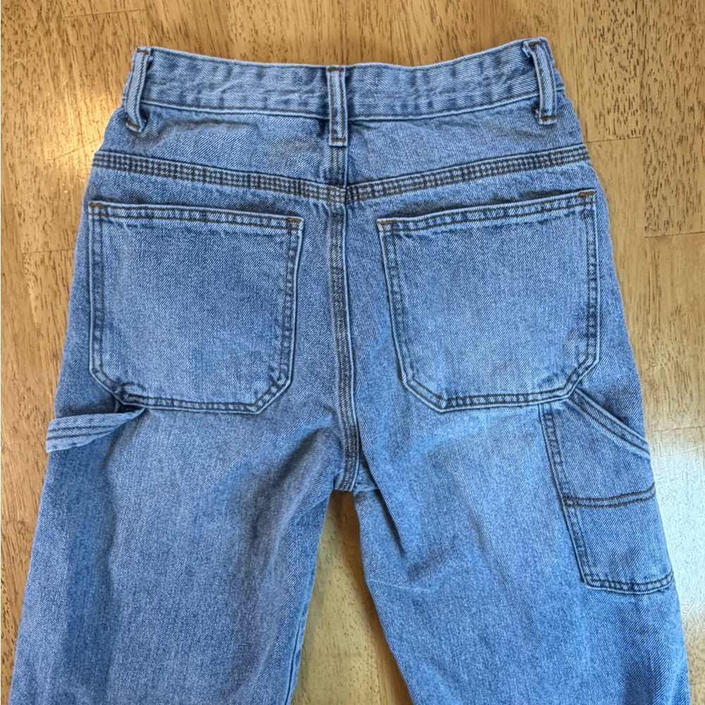 S.O.N.G. Carpenter Wide Leg Button Fly Jeans Womens 0/24 High Rise Carpenter - Picture 3 of 7